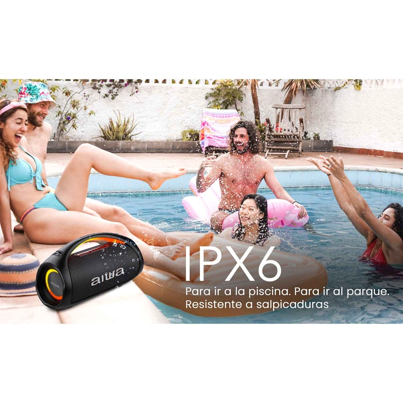 PARLANTE PORTATIL BLUETOOTH AIWA IPX6 CON TWS 110W AW-S544BT - 10