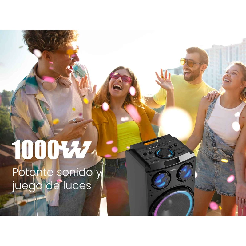 PARLANTE KARAOKE BLUETOOTH RADIO FM AIWA 50W X2 AW-POC14 - 5