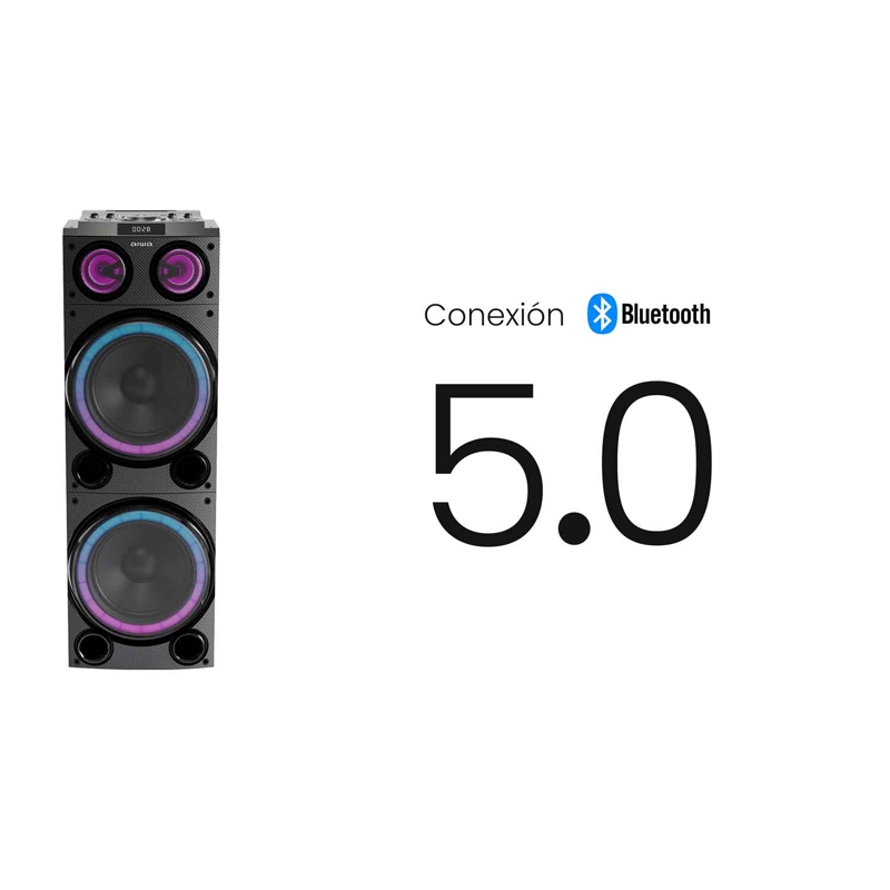 PARLANTE KARAOKE BLUETOOTH RADIO FM AIWA 50W X2 AW-POC14 - 6