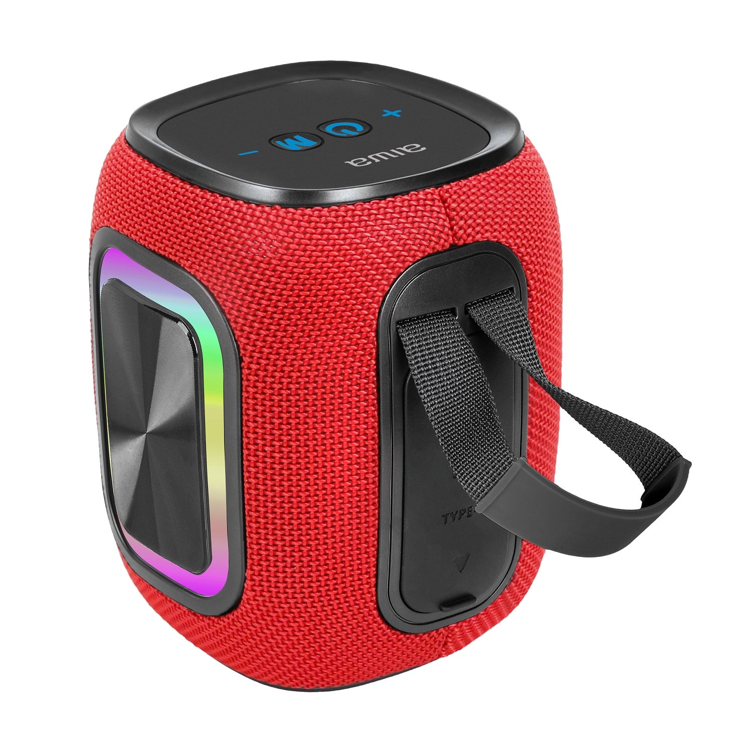 PARLANTE BLUETOOTH AIWA 12W RADIO FM LUZ RGB AW-KB61 ROJO - 2