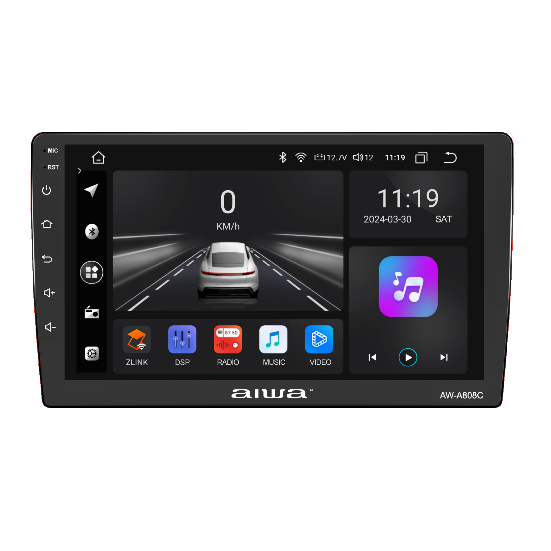 RADIO AUTO ANDROID AIWA 2 DIN HD 9'' 2GB RAM WIFI AW-A808C - 1