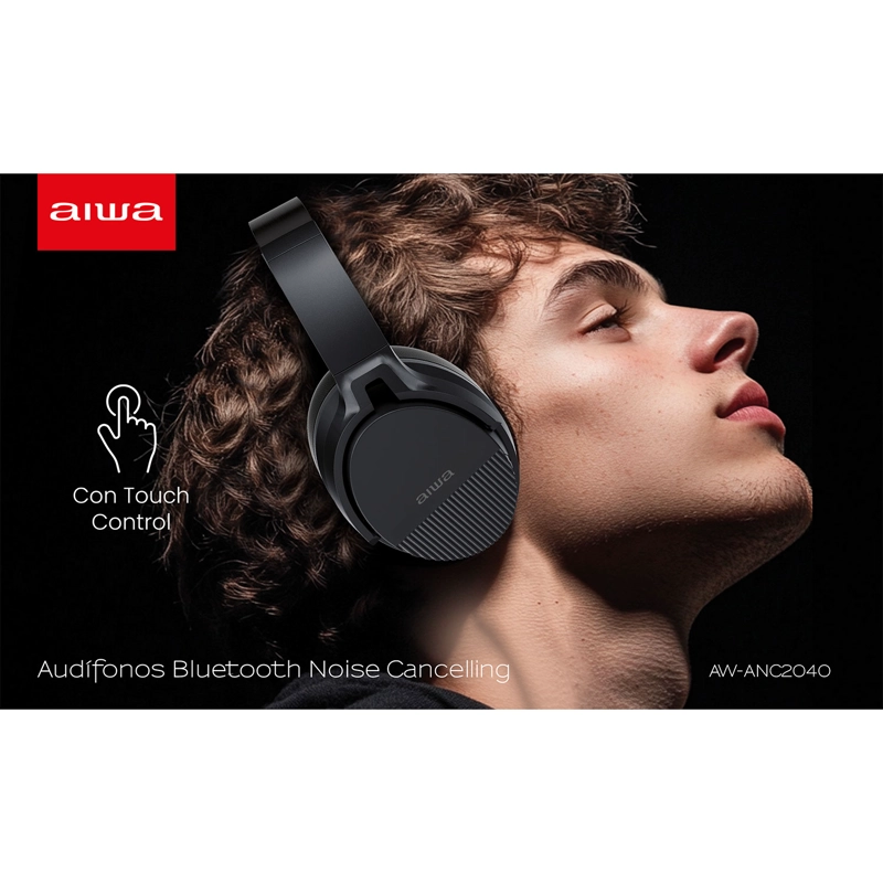 AUDÍFONOS BLUETOOTH AIWA TÁCTIL NOISE CANCELLING AW-ANC2040 - 5