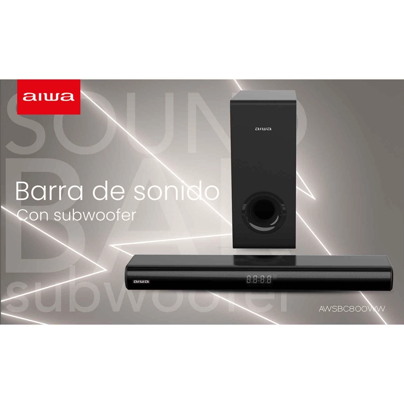 BARRA DE SONIDO AIWA HOME THEATERS 80W 2.1CH AW-SBHC800W - 4