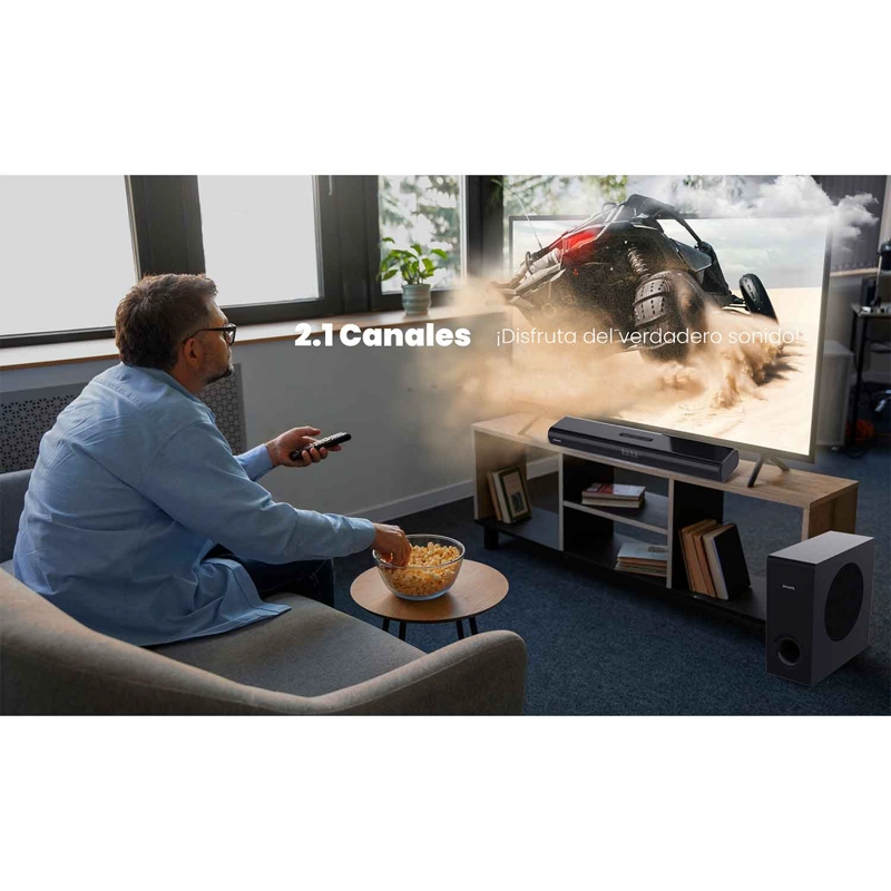 BARRA DE SONIDO AIWA HOME THEATERS 80W 2.1CH AW-SBHC800W - 5