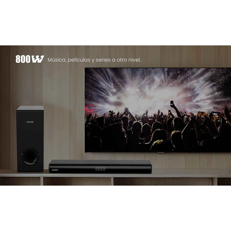 BARRA DE SONIDO AIWA HOME THEATERS 80W 2.1CH AW-SBHC800W - 7