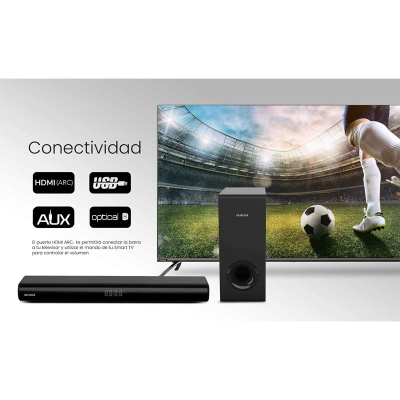 BARRA DE SONIDO AIWA HOME THEATERS 80W 2.1CH AW-SBHC800W - 8
