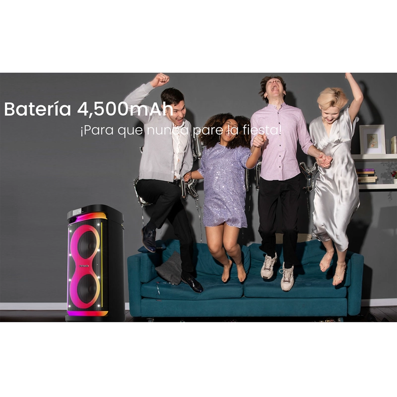 PARLANTE BLUETOOTH PORTATIL AIWA KARAOKE TWS LED AW-POH5D - 13