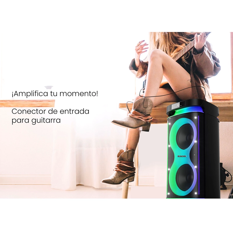 PARLANTE BLUETOOTH PORTATIL AIWA KARAOKE TWS LED AW-POH5D - 14