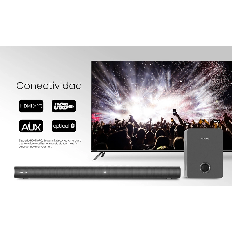 HOME THEATERS SOUNDBAR SUBWOOFER BLUETOOTH AIWA AW-SBH16 - 2