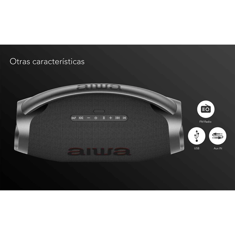 PARLANTE PORTATIL BLUETOOTH AIWA IPX6 CON TWS 130W AW-H51BT - 4