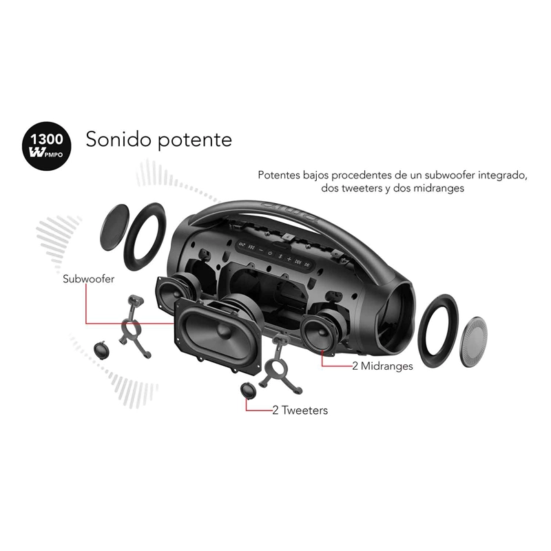 PARLANTE PORTATIL BLUETOOTH AIWA IPX6 CON TWS 130W AW-H51BT - 13