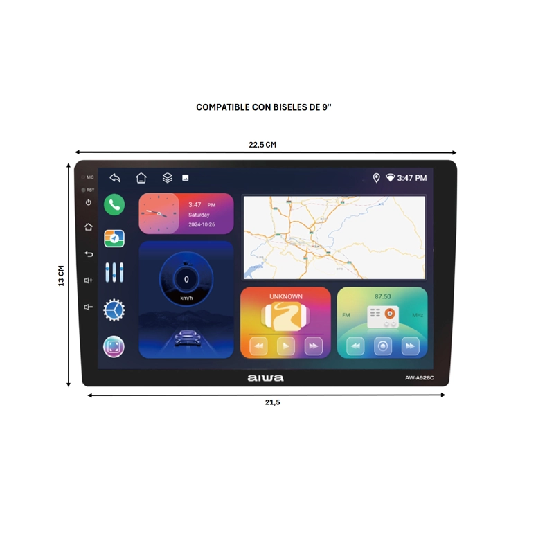 RADIO AUTO AIWA 2 DIN ANDROID OCTACORE HD DE 9'' AW-A928C - 3