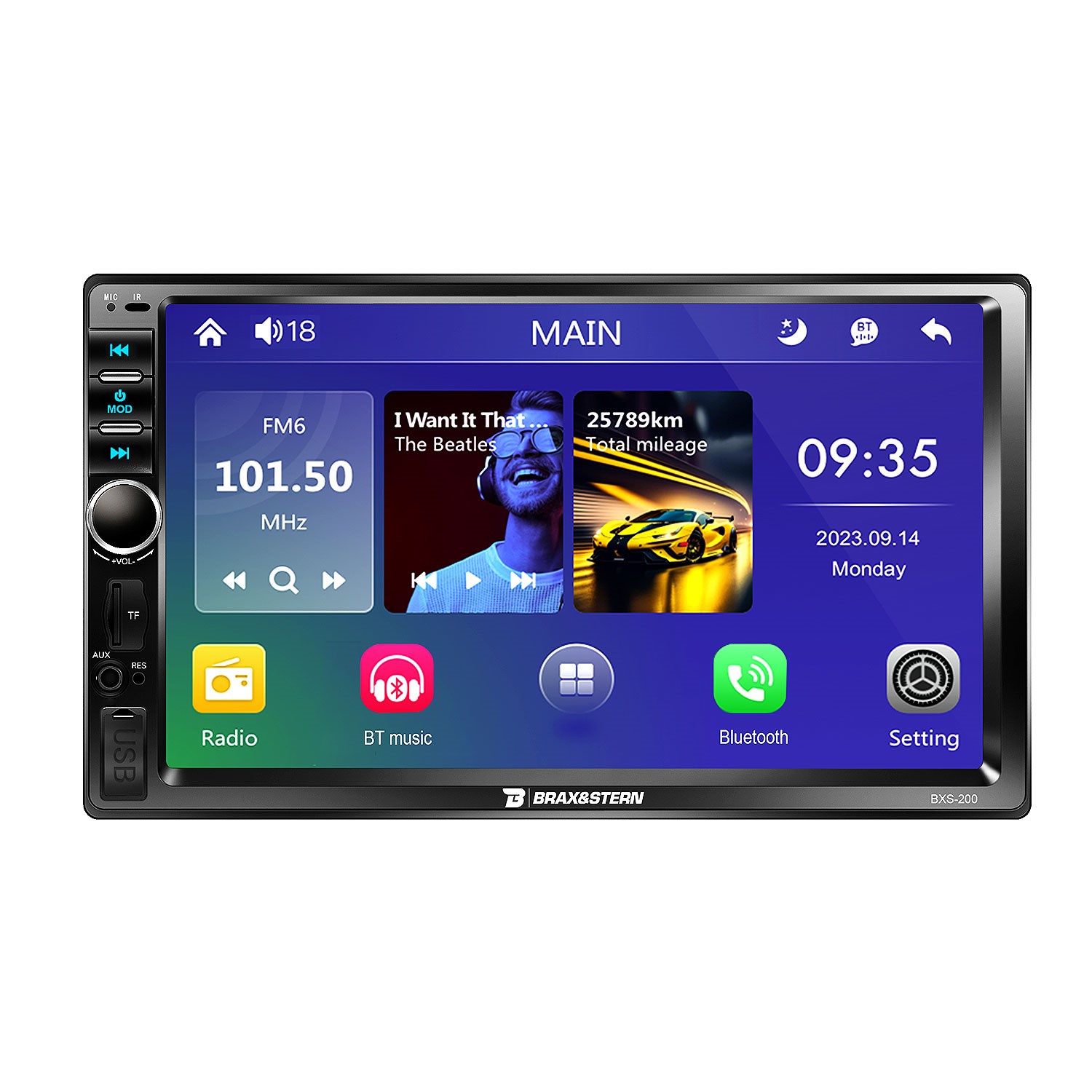 RADIO AUTO 2 DIN SISTEMA MIRRORLINK TOUCH HD DE 7'' BXS-200 - 1