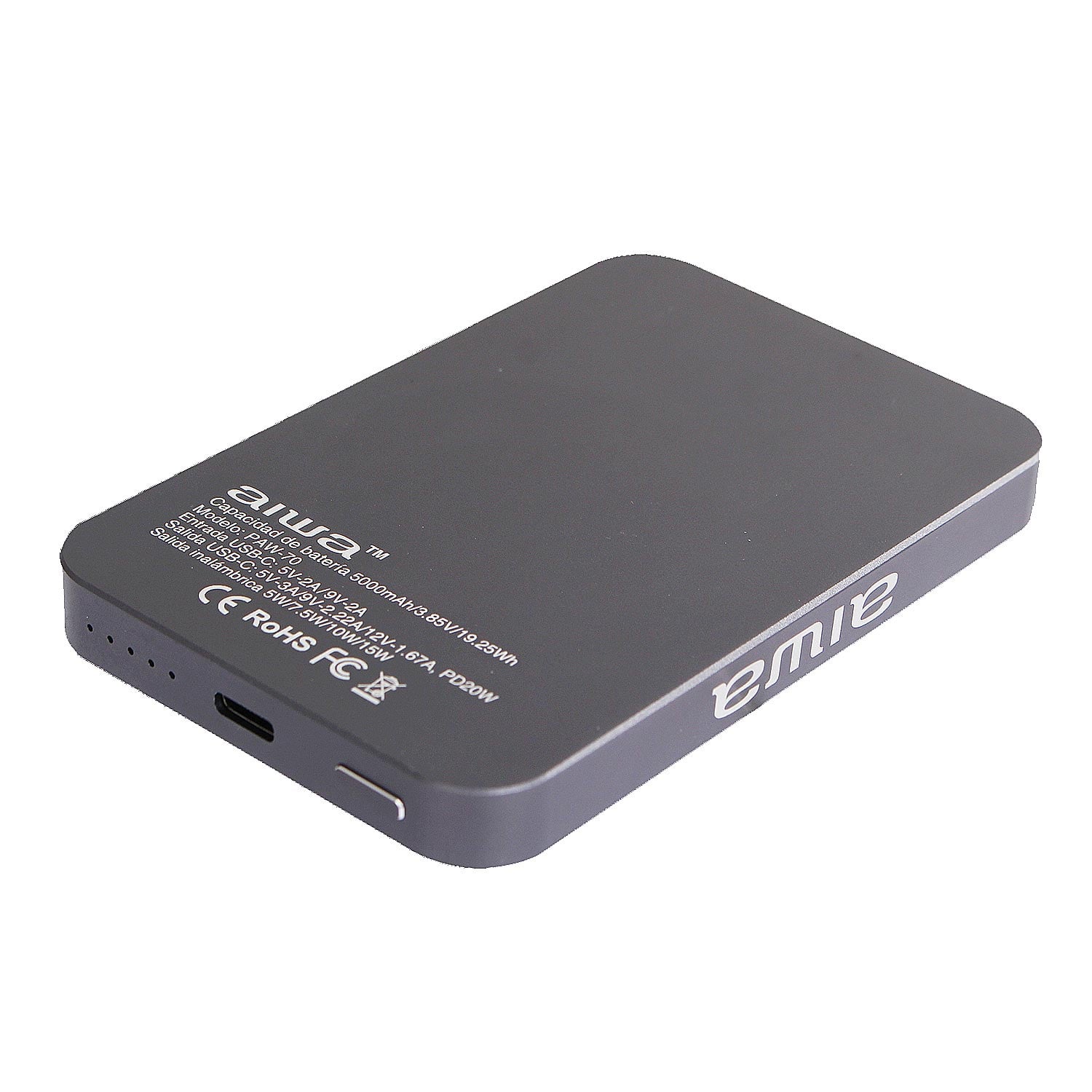 CARGADOR BATERIA EXTERNA PORTATIL MAGNETICA 5000MAH PAW-70 - 3