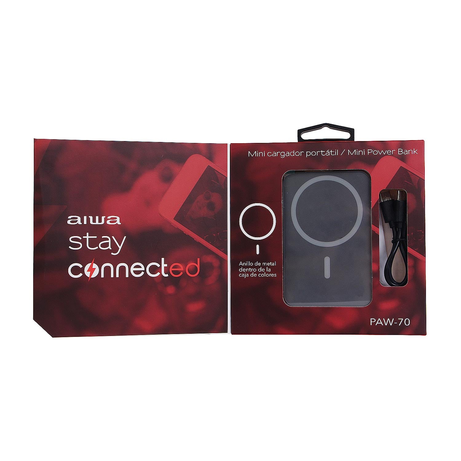 CARGADOR BATERIA EXTERNA PORTATIL MAGNETICA 5000MAH PAW-70 - 5