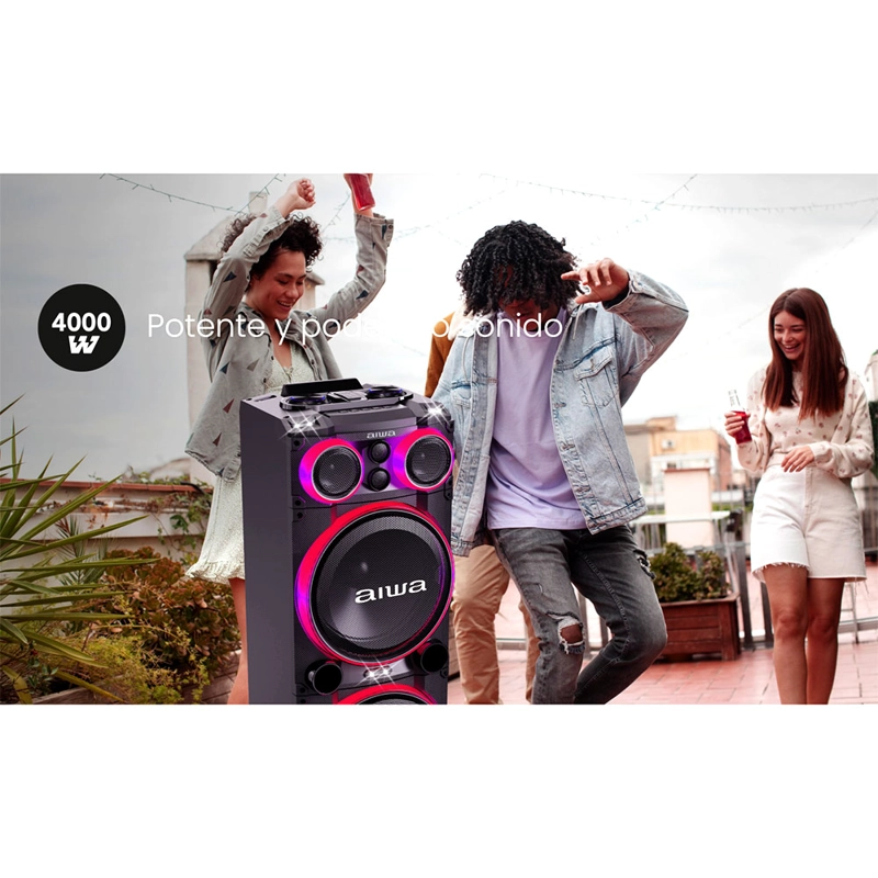 PARLANTE BLUETOOTH TORRE KARAOKE AIWA 4000W TWS AW-POC15 - 5