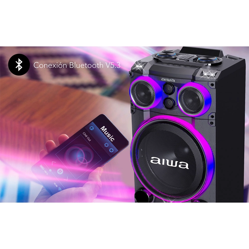 PARLANTE BLUETOOTH TORRE KARAOKE AIWA 4000W TWS AW-POC15 - 6