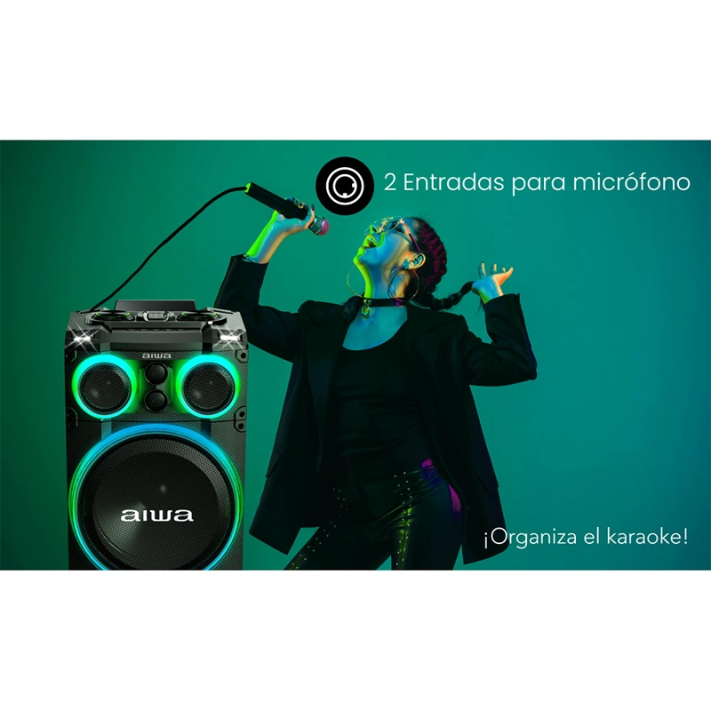 PARLANTE BLUETOOTH TORRE KARAOKE AIWA 4000W TWS AW-POC15 - 9