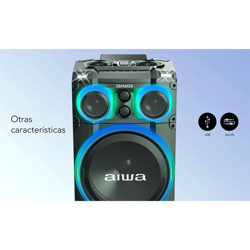 PARLANTE BLUETOOTH TORRE KARAOKE AIWA 4000W TWS AW-POC15 - 10