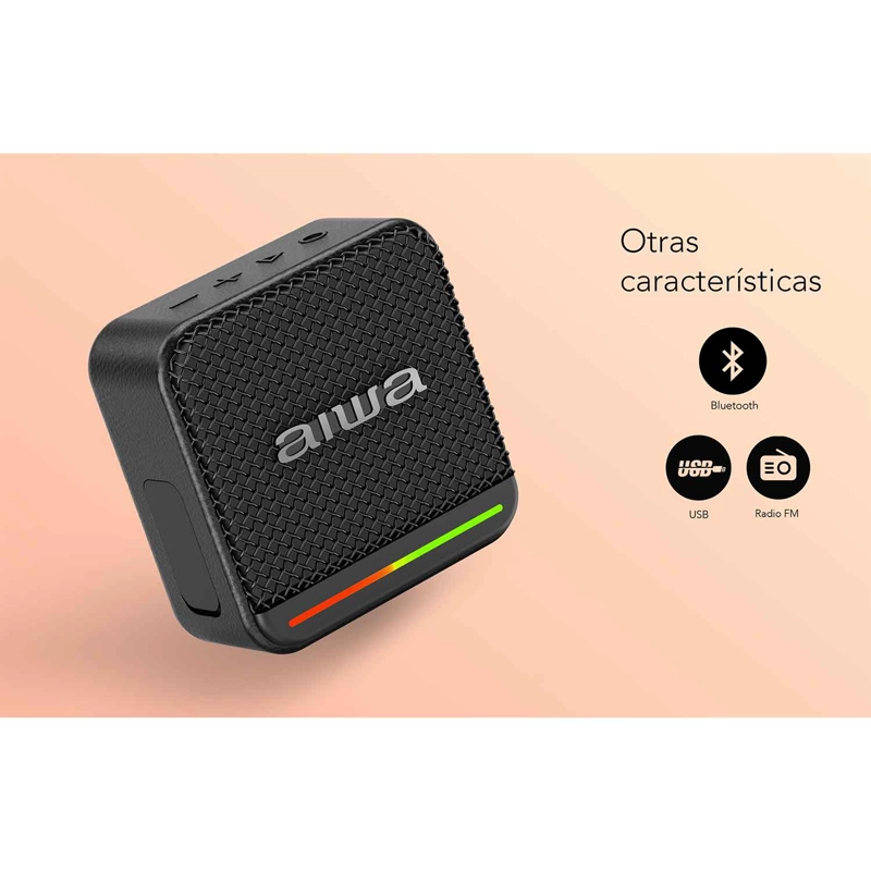 PARLANTE BLUETOOTH PORTATIL FUNCION TWS 7W CON RADIO FM AWQ3 - 2