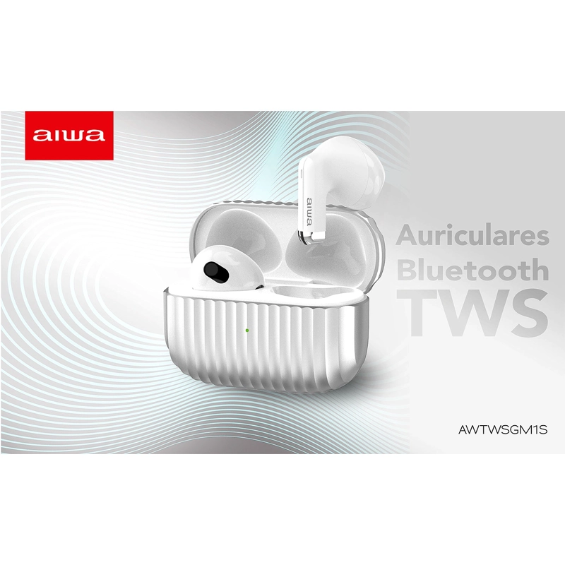 AUDIFONOS BLUETOOTH INALAMBRICOS AIWA AWTWSGM1S 4,5 HRS IPX4 - 8