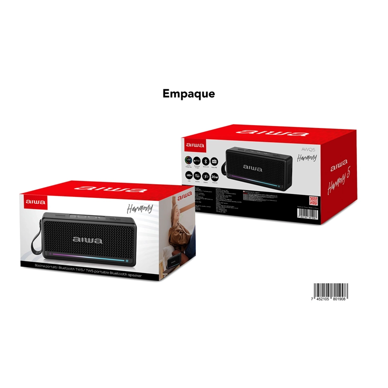 PARLANTE BLUETOOTH PORTATIL FUNCION TWS 20W RADIO FM AWQ5 - 4