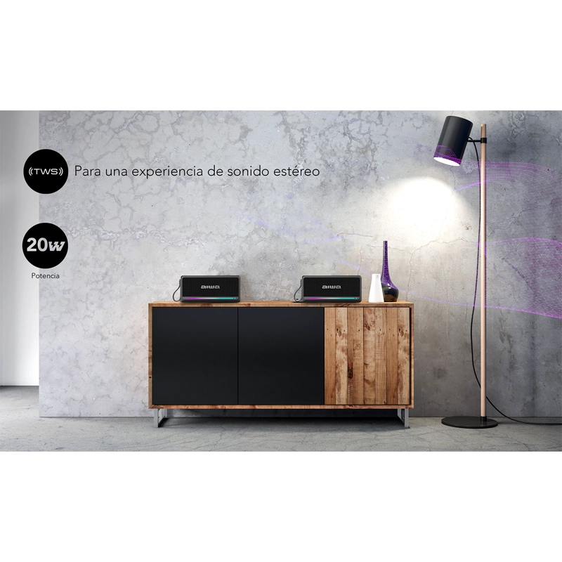 PARLANTE BLUETOOTH PORTATIL FUNCION TWS 20W RADIO FM AWQ5 - 13