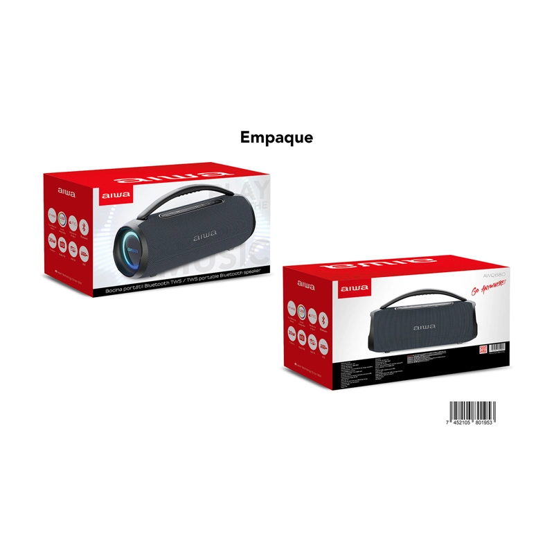 PARLANTE PORTATIL BLUETOOTH AIWA 30W TWS RADIO FM AW-Q680 - 2
