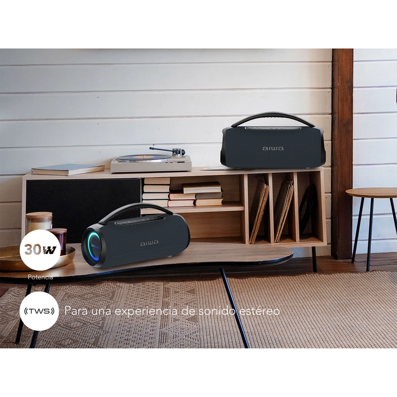 PARLANTE PORTATIL BLUETOOTH AIWA 30W TWS RADIO FM AW-Q680 - 6