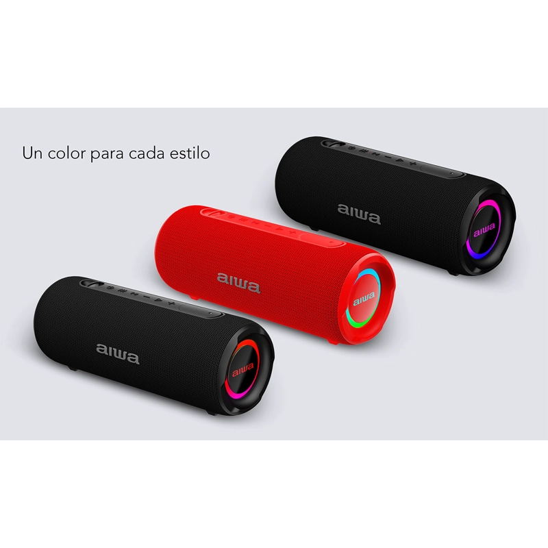 PARLANTE PORTATIL BLUETOOTH 15W IMPERMEABLE TWS AIWA AW-Q260 ROJO - 2