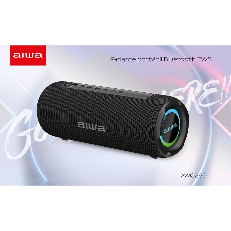 PARLANTE PORTATIL BLUETOOTH 15W IMPERMEABLE TWS AIWA AW-Q260 NEGRO - 2