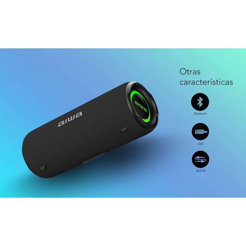 PARLANTE PORTATIL BLUETOOTH 15W IMPERMEABLE TWS AIWA AW-Q260 NEGRO - 11
