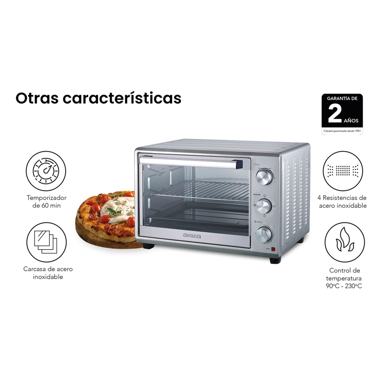 HORNO ELE CTRICO AIWA 48 LITROS 1800W AW-OK48 - 10