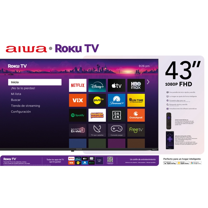 SMART TV AIWA 43'' FHD WIFI SISTEMA ROKU TV - 3