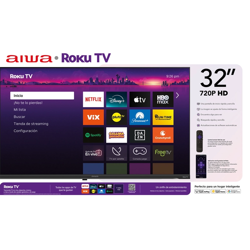 SMART TV AIWA 32'' HD WIFI SISTEMA ROKU TV - 3