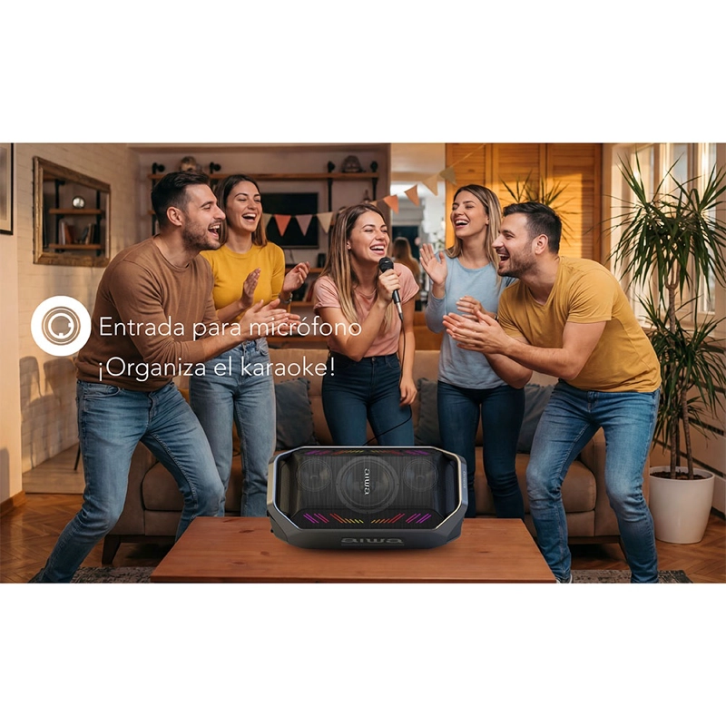 PARLANTE PORTATIL BLUETOOTH AIWA 90W CON RADIO FM AW-A521 - 2