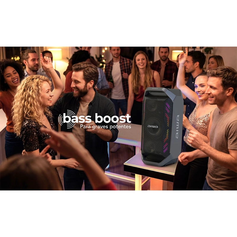 PARLANTE PORTATIL BLUETOOTH AIWA 90W CON RADIO FM AW-A521 - 10