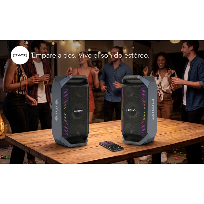 PARLANTE PORTATIL BLUETOOTH AIWA 90W CON RADIO FM AW-A521 - 14