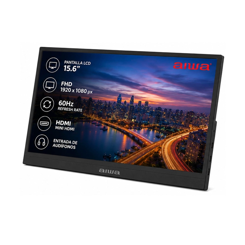 MONITOR PORTATIL AIWA 15.6'' LCD FULL HD 60HZ AW-POR15
