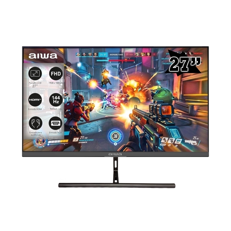 MONITOR GAMER AIWA 144HZ PANTALLA LCD 27'' FHD AW-MK27 - 1