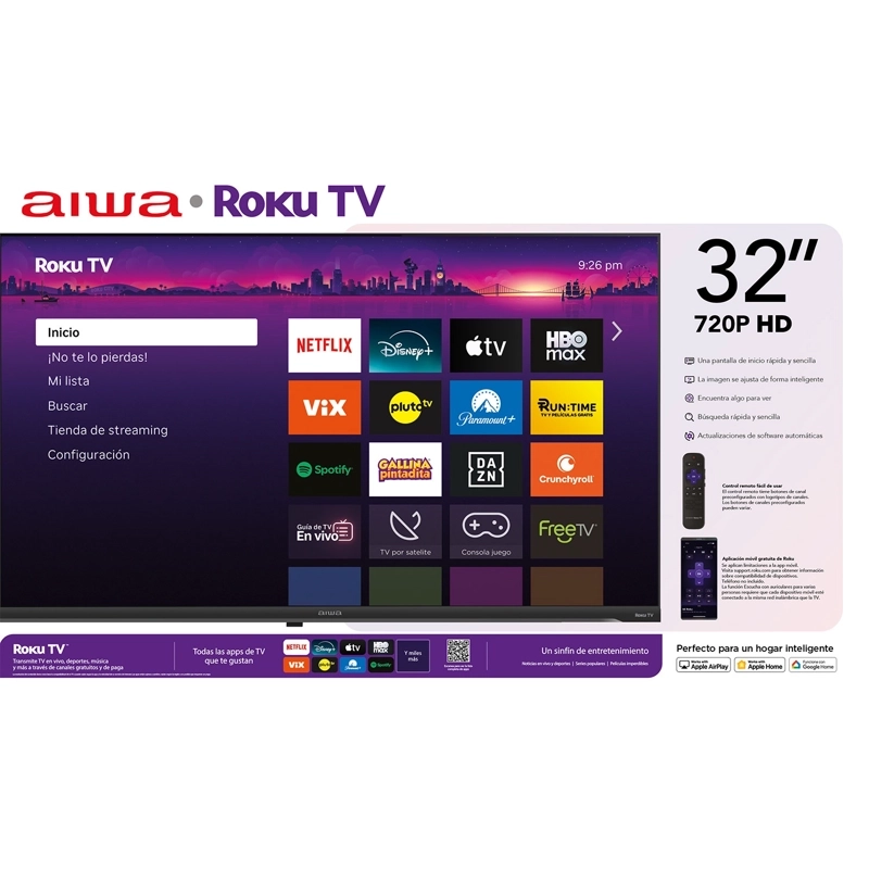 SMART TV AIWA 32'' HD WIFI SISTEMA ROKU TV - 3