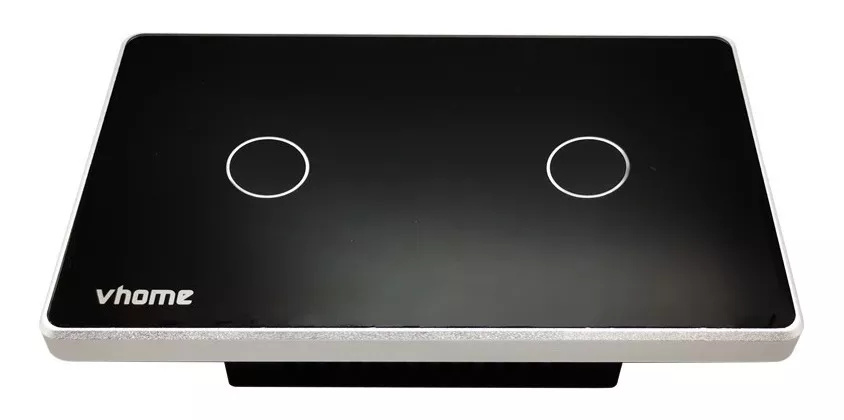 INTERRUPTOR VHOME NEGRO WIFI VECTOR BLACK SIN NEUTRO 2 CANAL VSHOP - 3