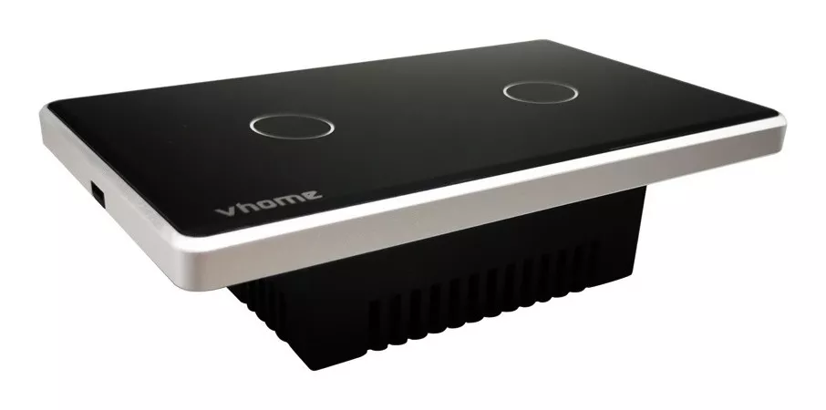 INTERRUPTOR VHOME NEGRO WIFI VECTOR BLACK SIN NEUTRO 2 CANAL VSHOP - 5