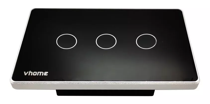 INTERRUPTOR VHOME NEGRO WIFI RF VECTOR BLACK 3 CANALES ALEXA VSHOP - 5