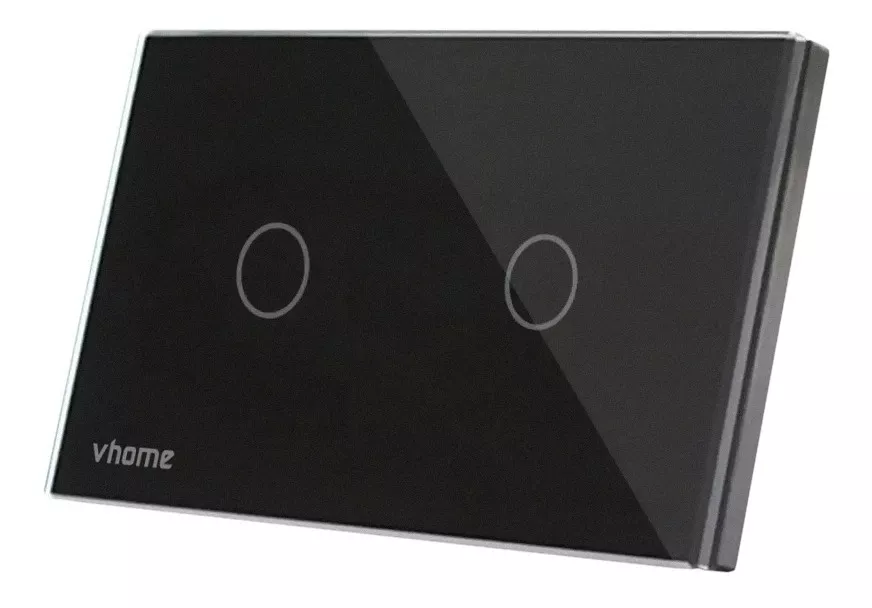 INTERRUPTOR VHOME NEGRO WIFI RF BLACK TOUCH 2 CANAL VSHOP - 3