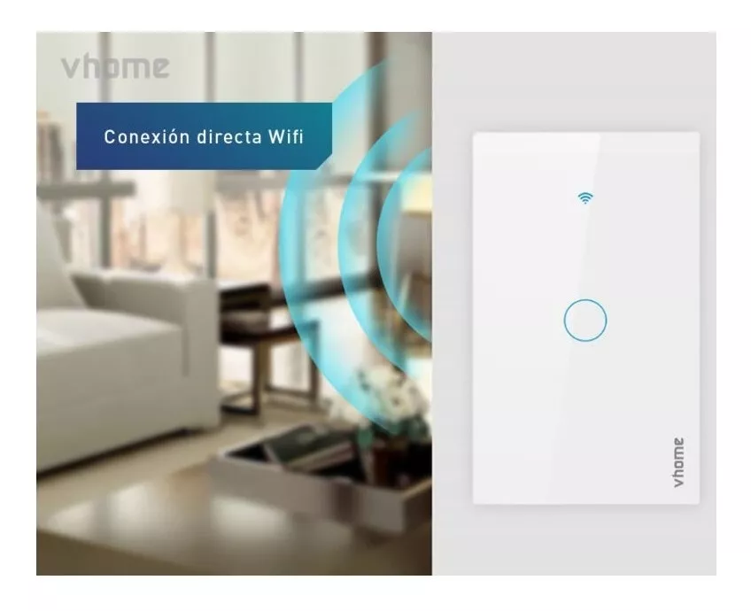 INTERRUPTOR VHOME NEGRO WIFI RF BLACK TOUCH 2 CANAL VSHOP - 5