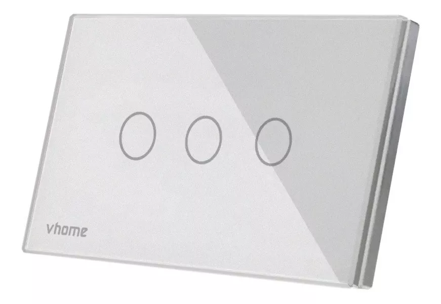 INTERRUPTOR VHOME NEGRO WIFI RF SMART LIFE TOUCH 3 CANAL VSHOP - 3