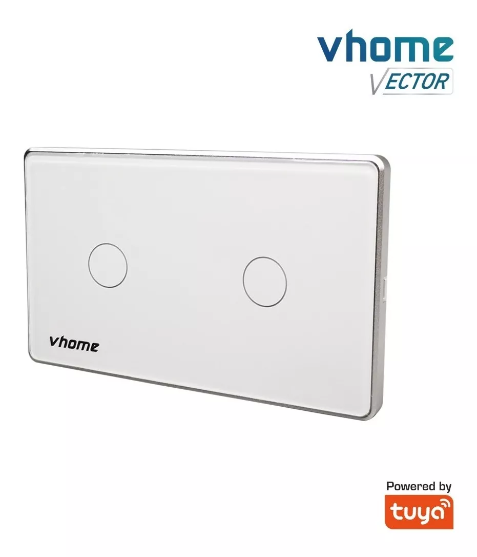 INTERRUPTOR VHOME NEGRO WIFI VECTOR SIN NEUTRO 2 CANALES VSHOP - 3