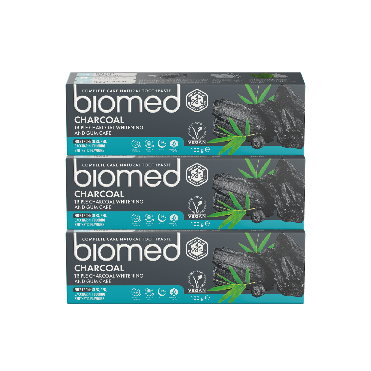 PACK 3 PASTA DENTAL SPLAT BIOMED CHARCOAL 100GR - 1