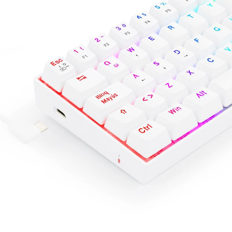 TECLADO MECÁNICO REDRAGON DRAGONBORN K630W-RGB-SP - BLANCO - 7